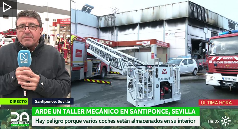 Incendio en un taller de Santiponce moviliza a los servicios de emergencia. Un suceso que pone el foco en la prevención en instalaciones industriales.