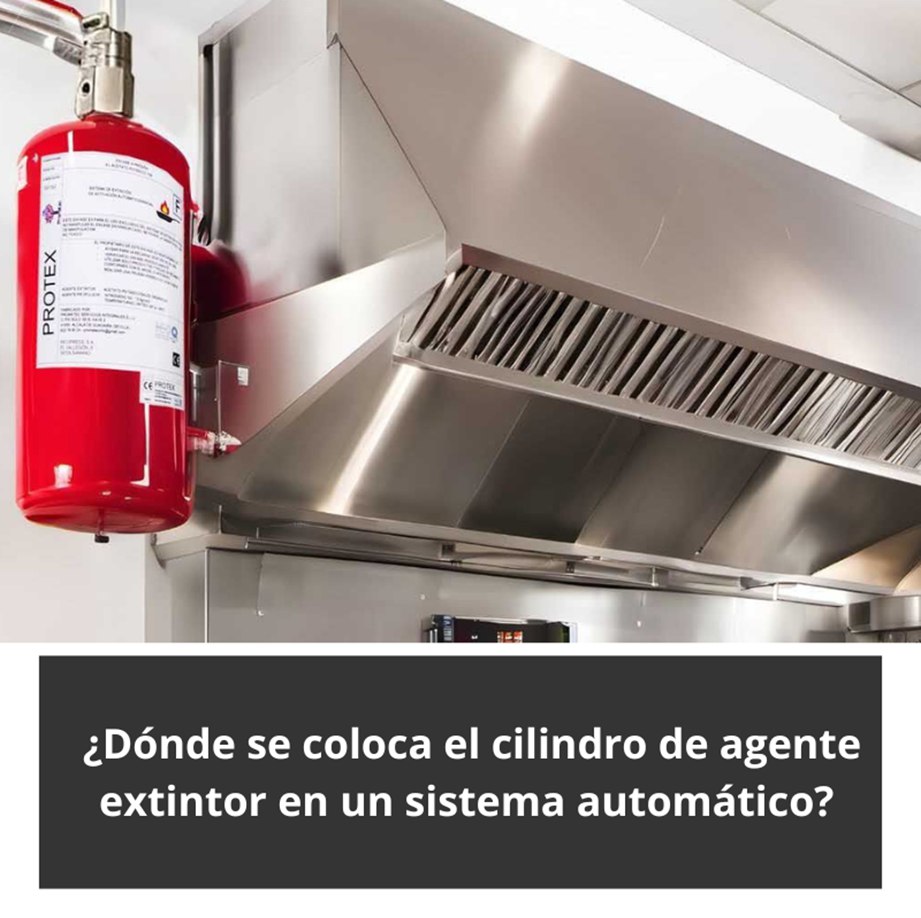 ¿Dónde se coloca el cilindro de agente extintor en un sistema automático? La relevancia técnica de una ubicación precisa.