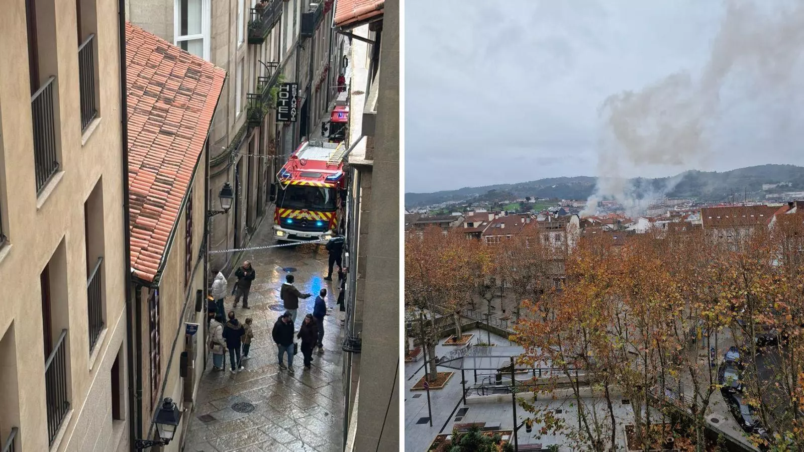 ÚLTIMA HORA | Los Bomberos de Ourense movilizados por un incendio en el Casco Vello. Contexto urbano y respuesta inmediata ante emergencias.