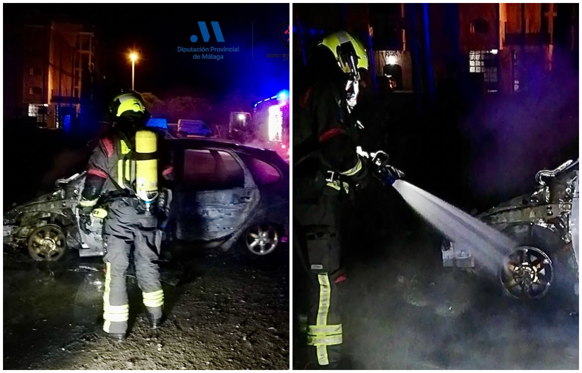 Un turismo queda totalmente calcinado en Torre del Mar sin daños personales