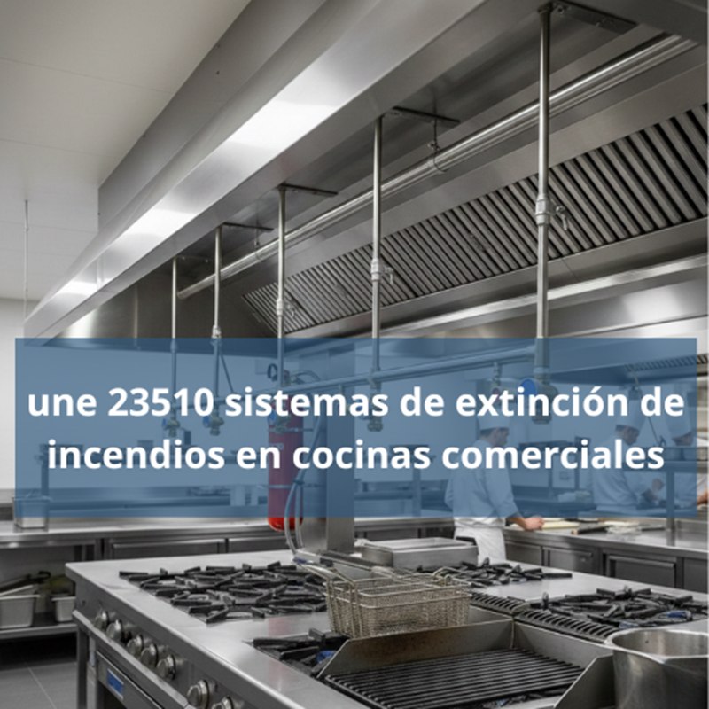 UNE 23510 sistemas de extinción de incendios en cocinas comerciales