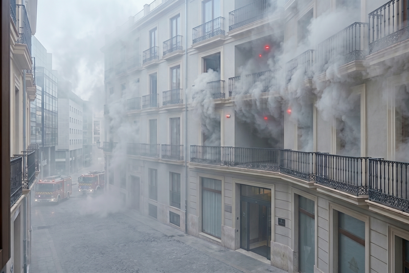 El fuego declarado en un bar de Málaga se propaga a un hotel y provoca un amplio desalojo