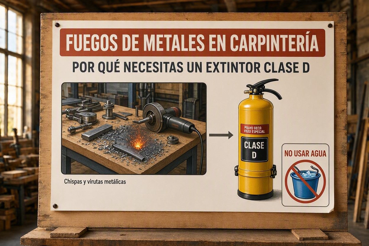 Carpintería metálica y de aluminio: la guía definitiva para elegir el extintor de clase D
